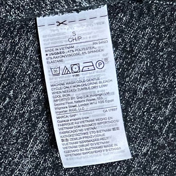 GAP Soft Charcoal Gray Cape Wrap w/Sash Neck Closure, Size S - Picture 8 of 10